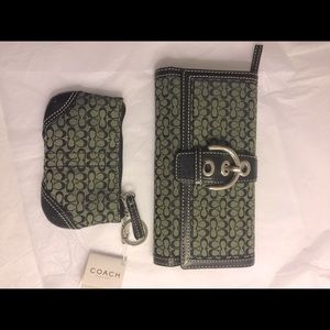 Vintage Coach Wallet and Coin Pouch 2-piece GUC